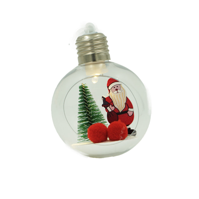 Bola Natalina Papai Noel com Led 8cm