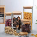 Pote de Vidro com Tampa de Bambu 10,5x6cm