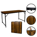 Mesa Dobrável de Alumínio Madeira 120x60cm
