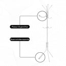 Cabideiro de Chão 12 Ganchos Ferro 170cm