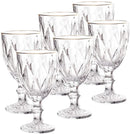 Conjunto 6 Taças de Água de Vidro com Fio de Ouro Diamond 330ml