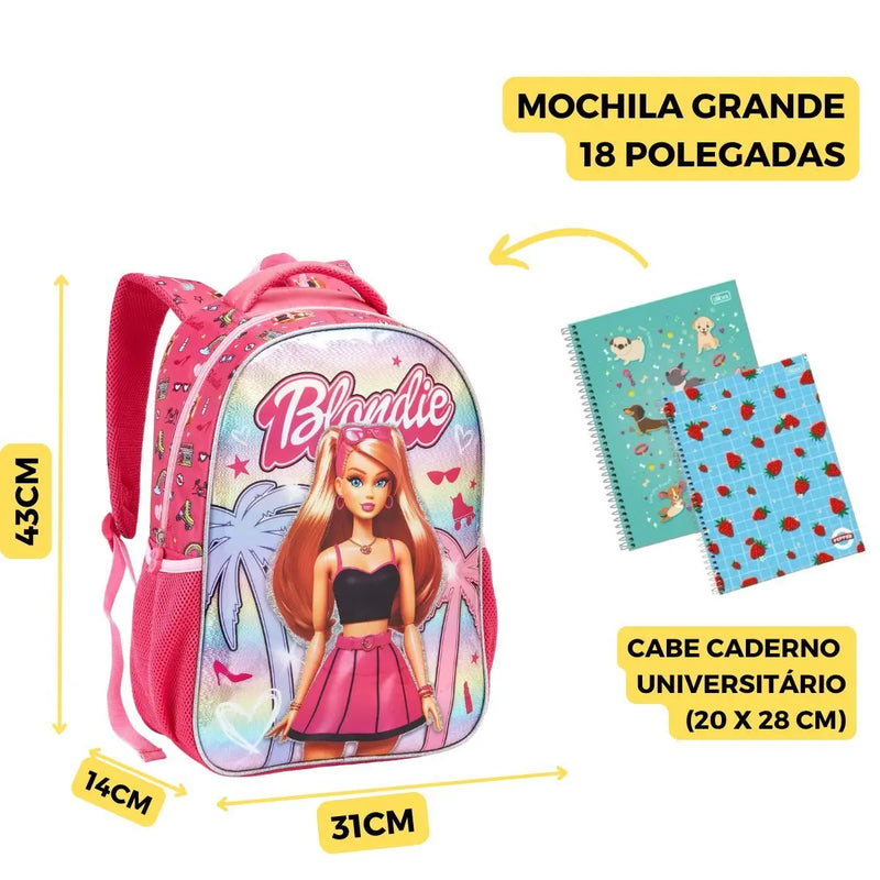 Mochila Infantil Costas Blondie Feminina