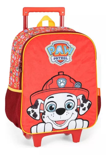 Mochila com Rodinhas Patrulha Canina Vermelho