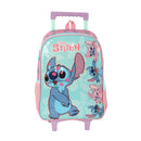 Mochila Escolar com Rodinhas Stitch Verde
