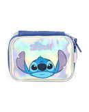 Estojo Escolar com Divisória Stitch Holográfico Prata