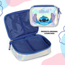 Estojo Escolar com Divisória Stitch Holográfico Prata