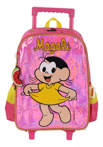 Mochila Escolar com Rodinhas Magali Rosa