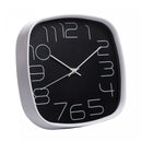 Relógio de Parede de Plástico Square Preto 25,5x25,5cm