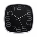 Relógio de Parede de Plástico Square Preto 25,5x25,5cm