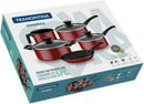 Jogo de Panelas Coimbra Vermelha 5 Peças