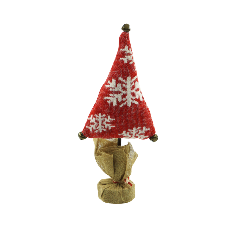 Árvore Natalina Tecido Vermelho 32cm