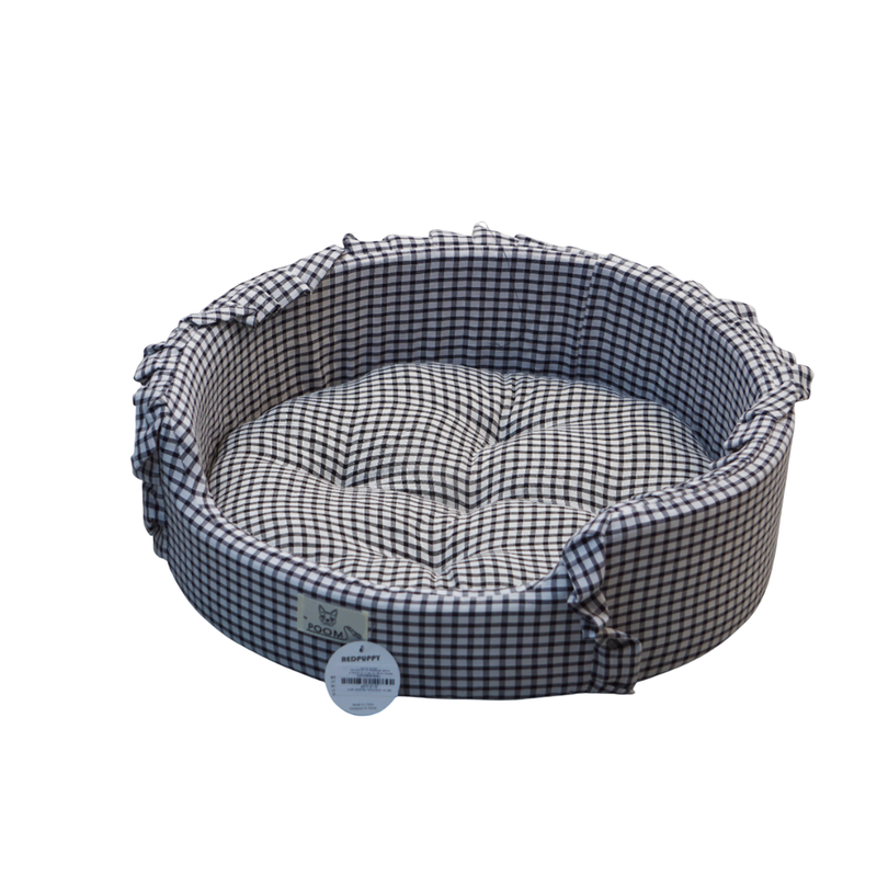Cama para Pet Quadriculada com Babado 50cm
