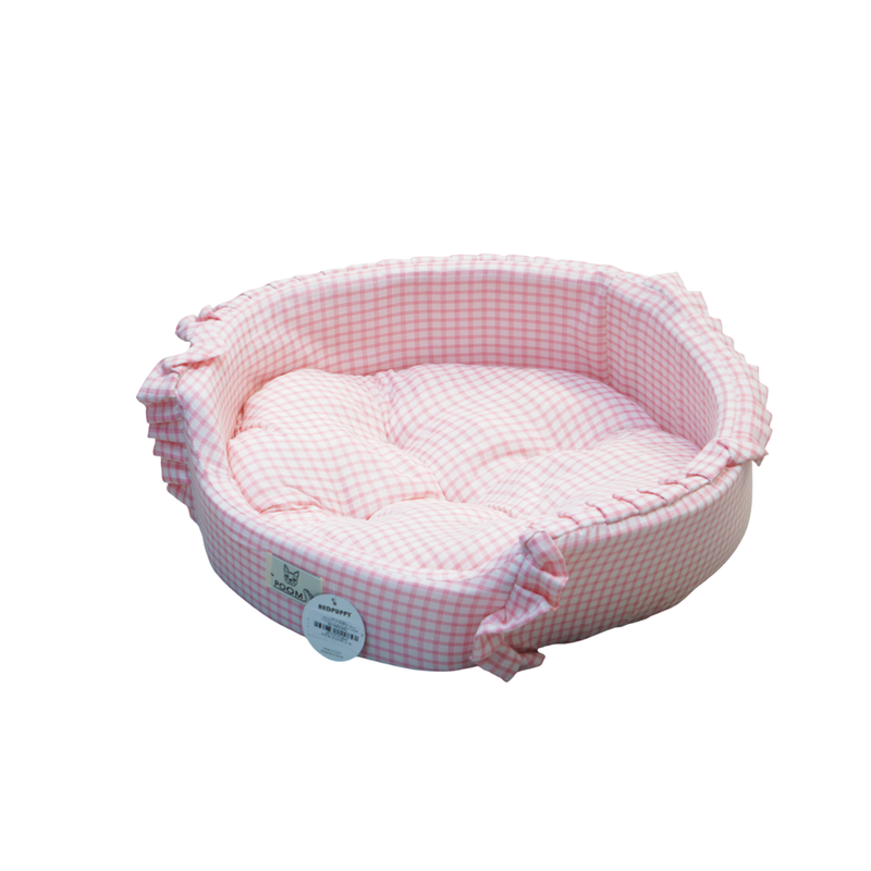 Cama para Pet Quadriculada com Babado 50cm