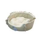 Cama para Pet Quadriculada com Babado 50cm