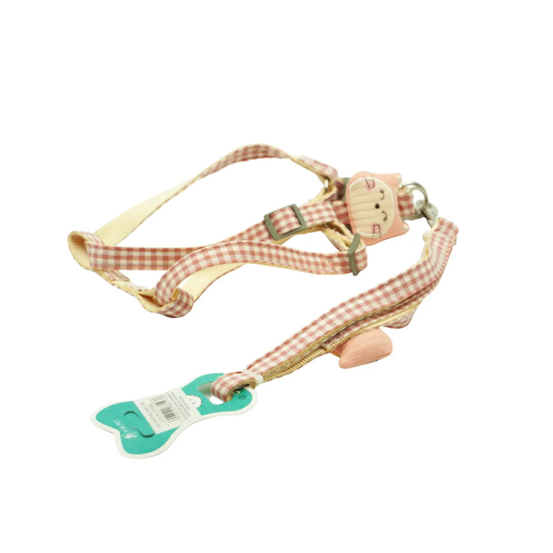 Guia com Peitoral Xadrez M 1,5x120cm