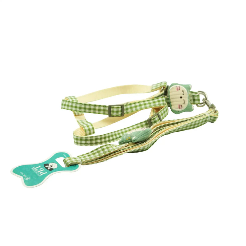 Guia com Peitoral Xadrez M 1,5x120cm