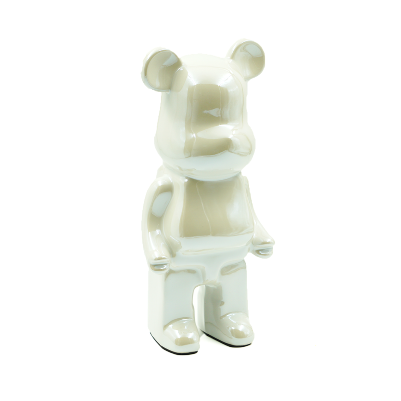 Urso em Cerâmica Branco 27cm