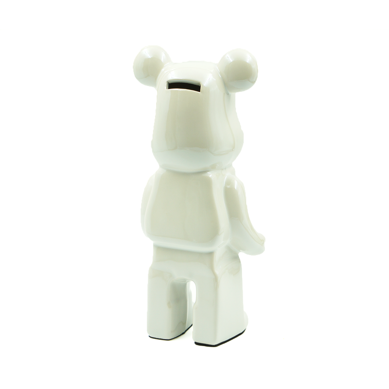 Urso em Cerâmica Branco 27cm