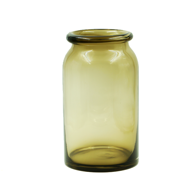 Vaso de Vidro Fumê 24cm