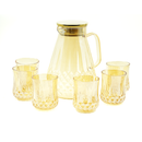 Conjunto Jarra de Vidro com Copos Âmbar 7 Peças