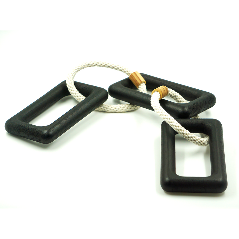 Corrente de Madeira 5 Elos Preto 10x66cm