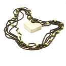 Colar de Mesa e Madeira Escura 5 Voltas 70cm