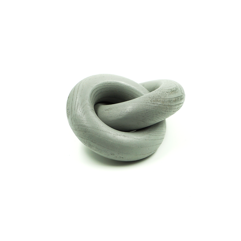 Decoração 2 Elos de Madeira Cinza 14x19cm