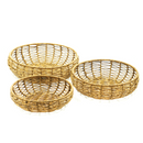 Cestas de Vime de Polietileno Marrom 3 peças