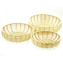 Cestas de Vime de Polietileno Bege 3 peças