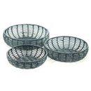 Cestas de Vime de Polietileno Azul 3 peças