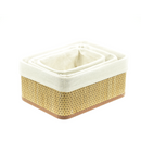 Cestas de Bambu Com Tecido 3 peças