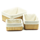 Cestas de Bambu Com Tecido 3 peças