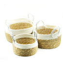 Cestas de Corda de Palha 3 peças