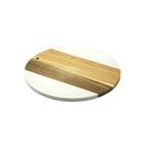 Placa Circular de Madeira e Mármore de 30cm