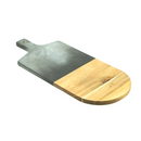 Placa de Corte de Madeira e Pedra Crua de 18x42cm