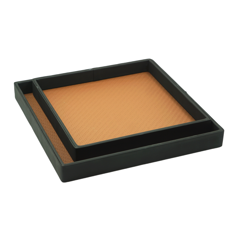 Bandejas MDF PU Marrom 2 Peças