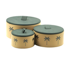 Caixas Decorativas Marrom MDF PU 3 Peças