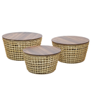 Mesa de Centro Grande Corda com MDF 3 peças