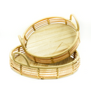 Bandejas Redondas MDF PU 2 Peças