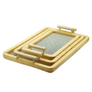 Bandejas Palha MDF PU 3 Peças