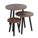 Mesas de Canto Tampo MDF Estrutura Metal 3 Peças