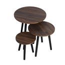 Mesas de Canto Tampo MDF Estrutura Metal 3 Peças