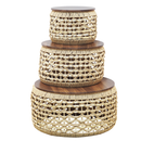 Mesa de Centro Grande Corda com MDF 3 Peças