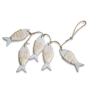 Decoração Corda com 5 Peixes MDF 7x18x80cm