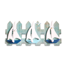 Placa Decorativa 3 Barquinhos com Gancho 40x18cm