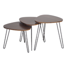 Mesas de Canto Tampo MDF Estrutura Metal 3 Peças