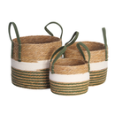 Cestas de Corda de Verde Palha 3 Peças