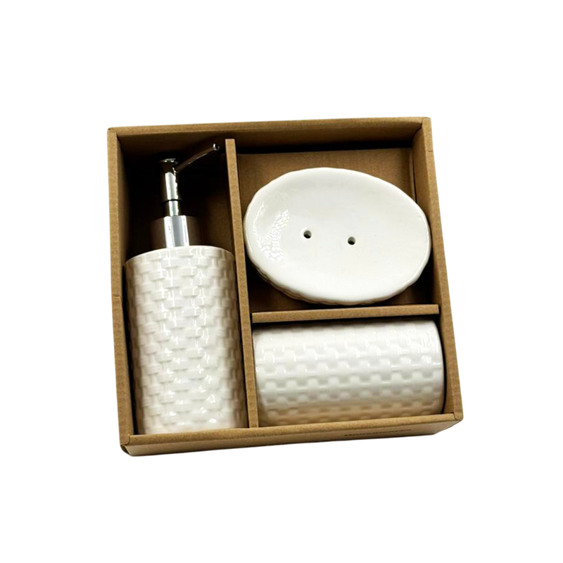 Conjunto para Banheiro Cerâmica 3 Peças