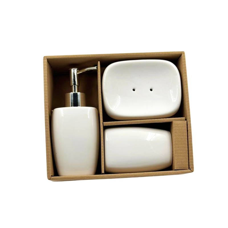 Conjunto para Banheiro Cerâmica 3 Peças