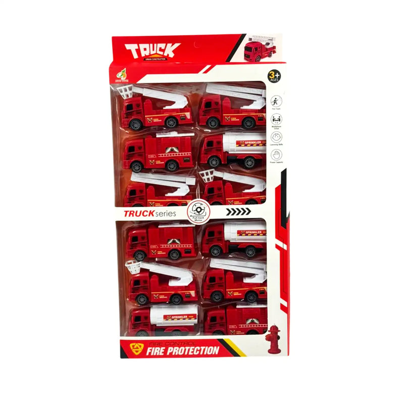 Kit 12 Miniaturas Caminhões Corpo do Bombeiro